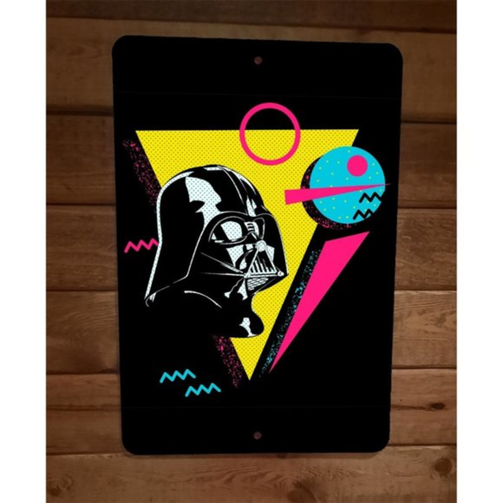 Retro 80s Darth Vader Star Wars Death Star 8x12 Metal Wall Sign